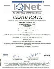 Gordon Imagen SL - Certificacin ISO 14001:2007